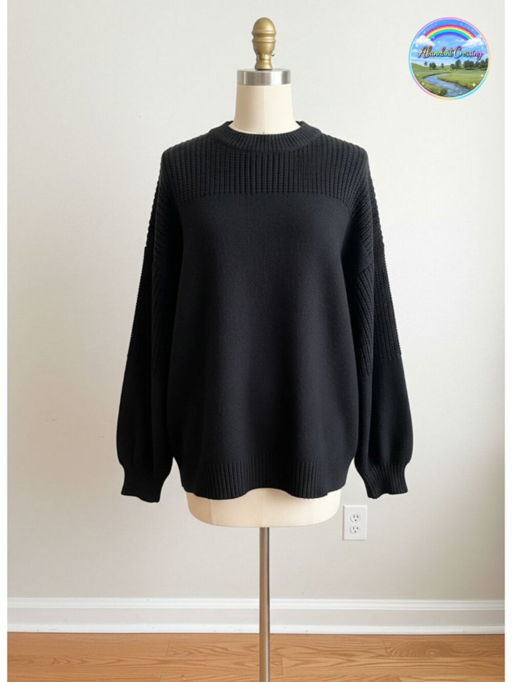 Oversized Crewneck Pullover Sweater Long Sleeve Loose Fit Knit